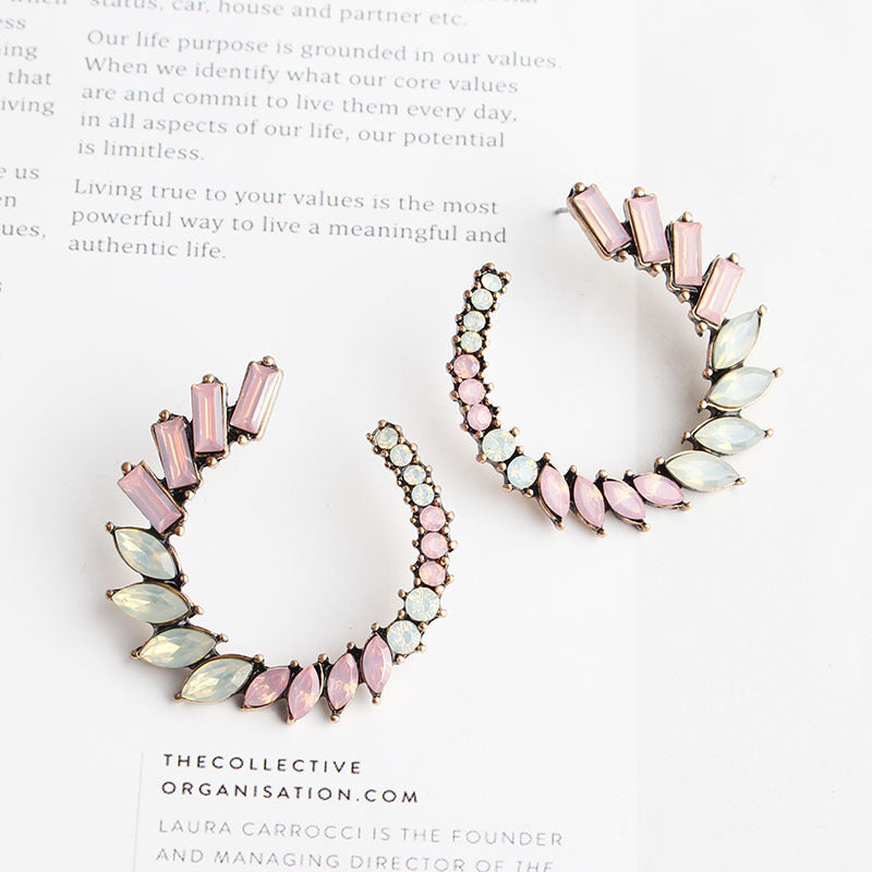 UNI-11640 - Pastel Diamonds Flower  - Earring Style 3