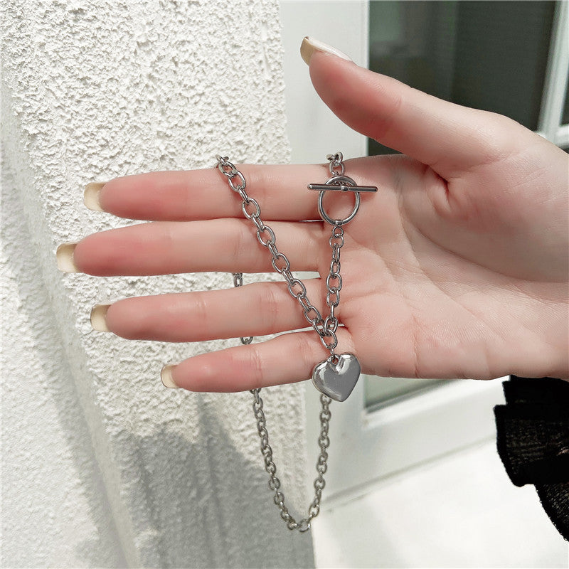 UNI-10868 - Heart Silver Chain  - Necklace