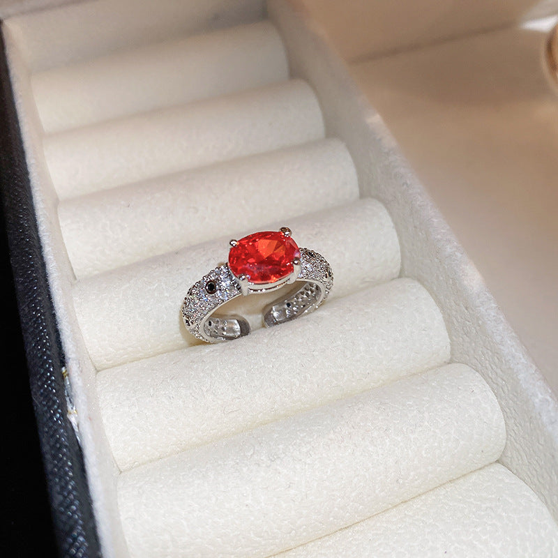 UNI-11818 - Red Diamond Silver - Ring