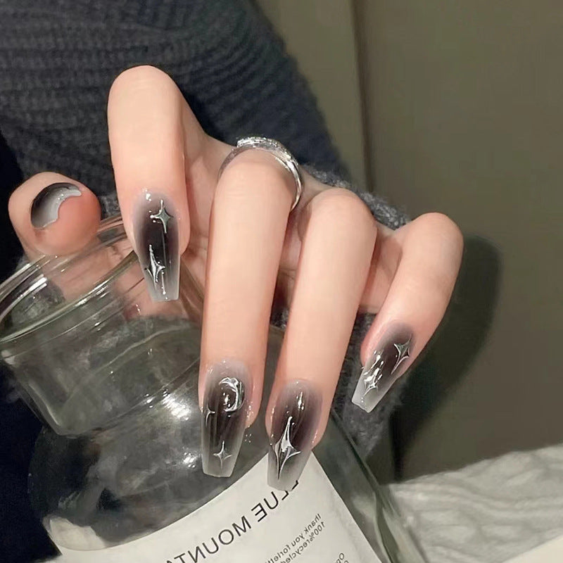 N-121 - Sparkle Star & Moon Night   - Press On Nail Set Of 24
