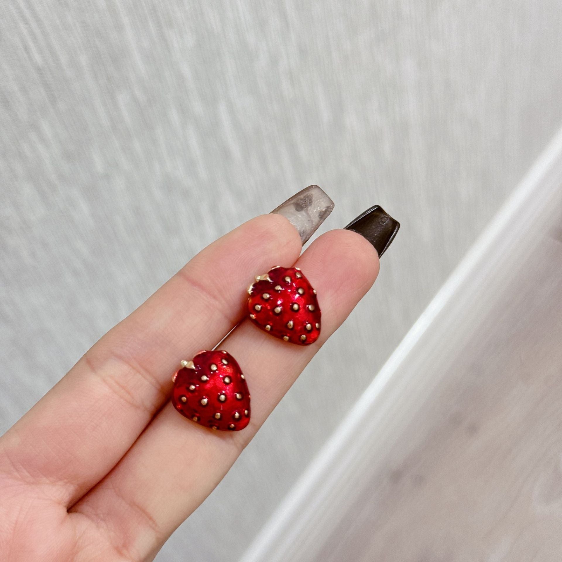 UNI-12379 - Red Strawberry - Earring