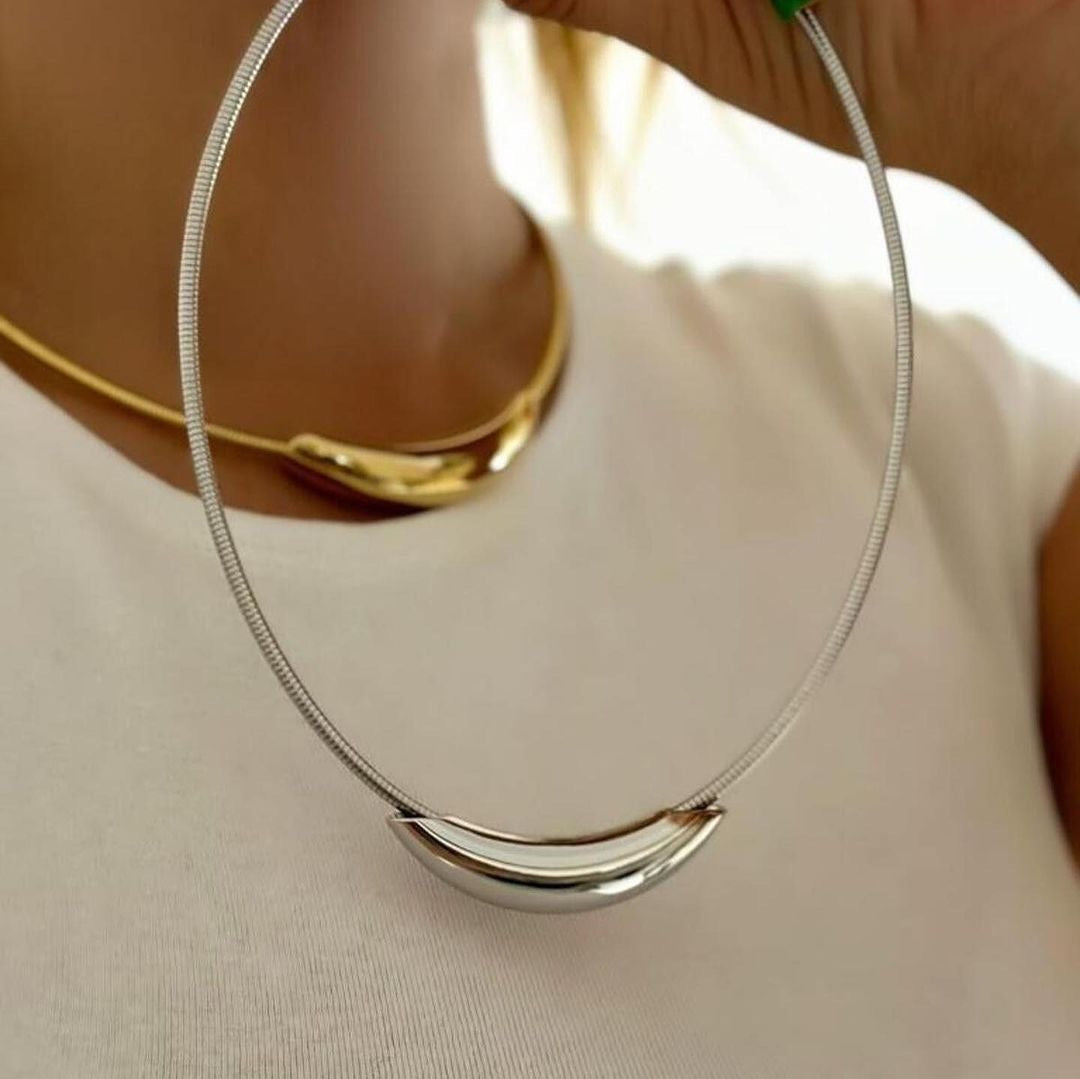 SS-11504 - Premium Neck  Silver Foil - Necklace