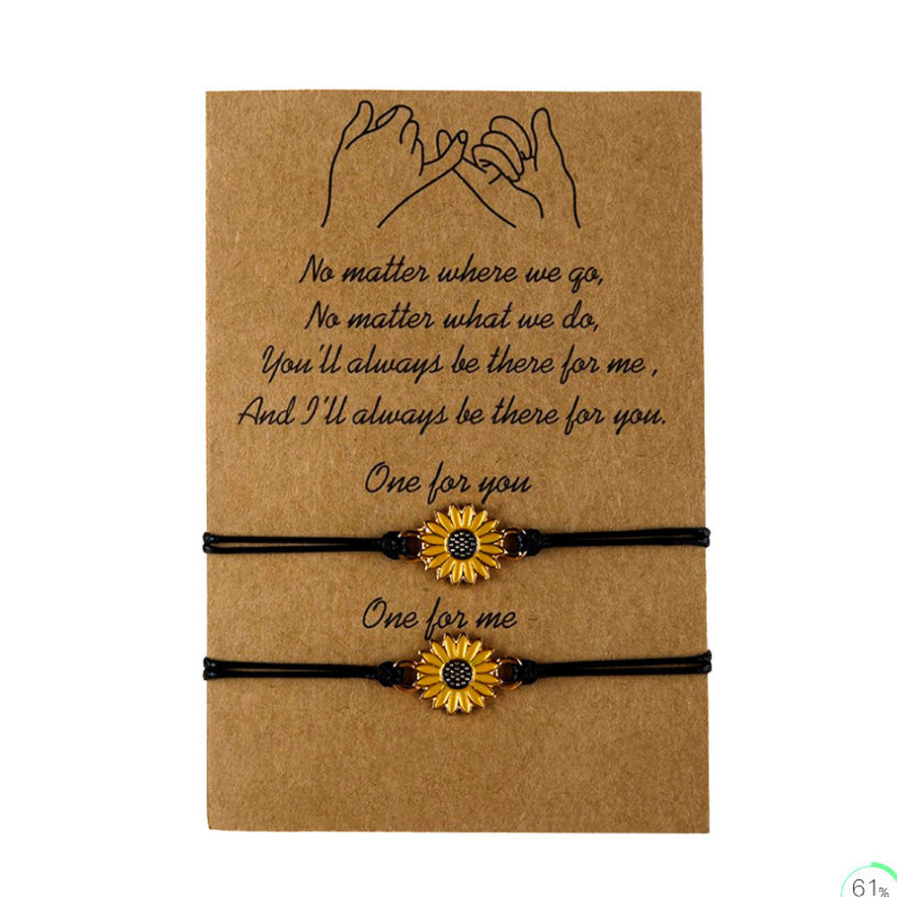 UNI-12174 - You & Me Sunflower  - Bracelet Set Of 2