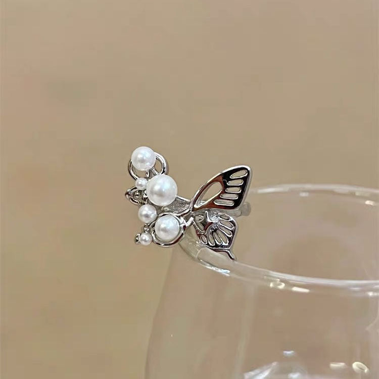 UNI-10879 - Pearly Butterfly Silver  - Ring