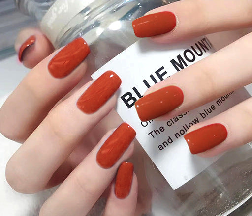 N-232 - Bright Red - Press On Nail Set Of 24 - Free 24 Pcs Sticker Sheet Included