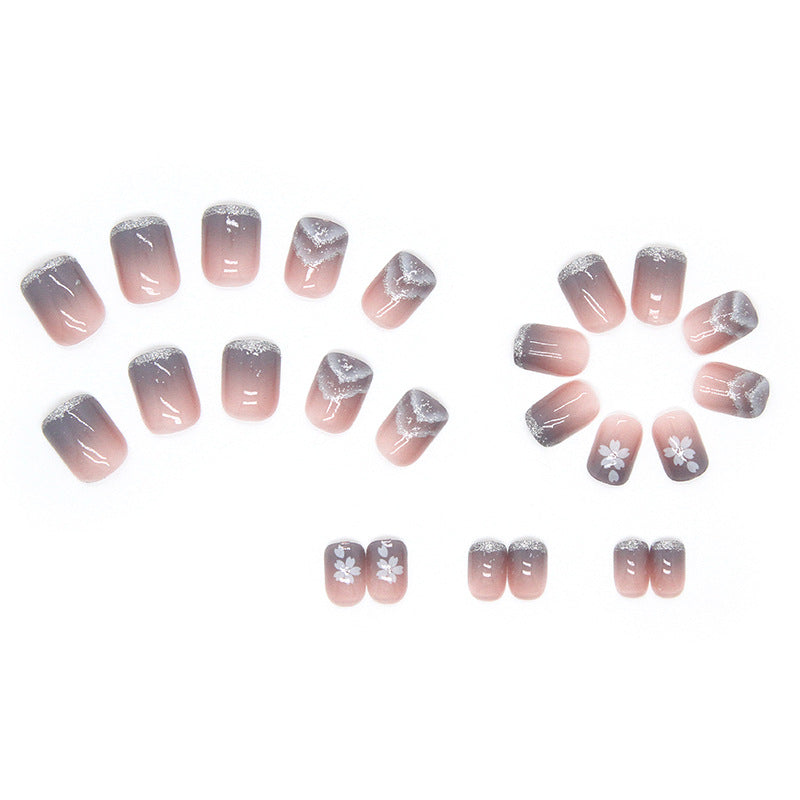 N-159 - Pastel Pink & Purple  - Press On Nail Set Of 24