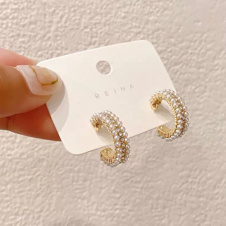 UNI-12254 - Fancy Pearls Gold - Earring