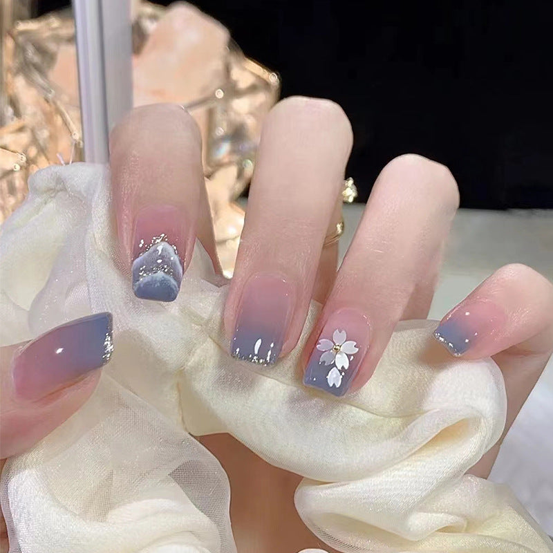 N-159 - Pastel Pink & Purple  - Press On Nail Set Of 24