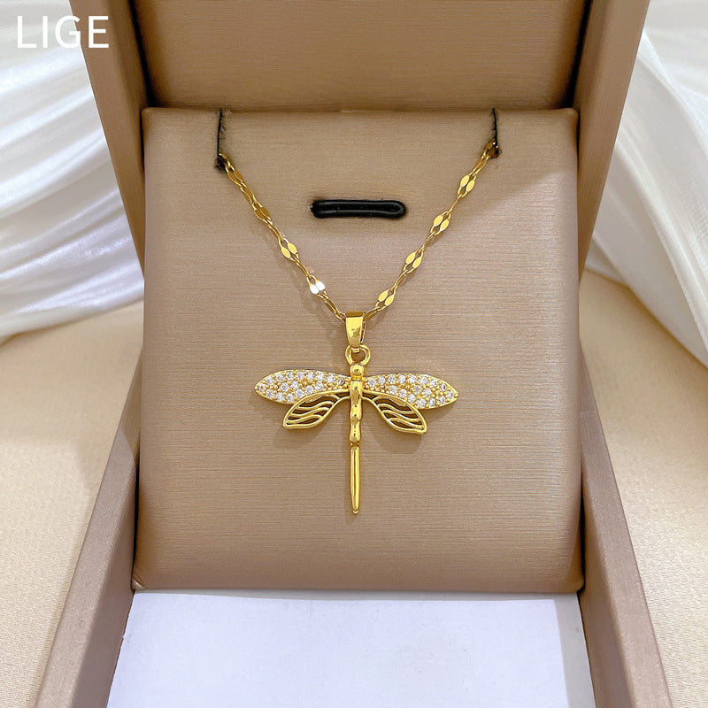 SS-12063 - Dragonfly Gold  - Necklace