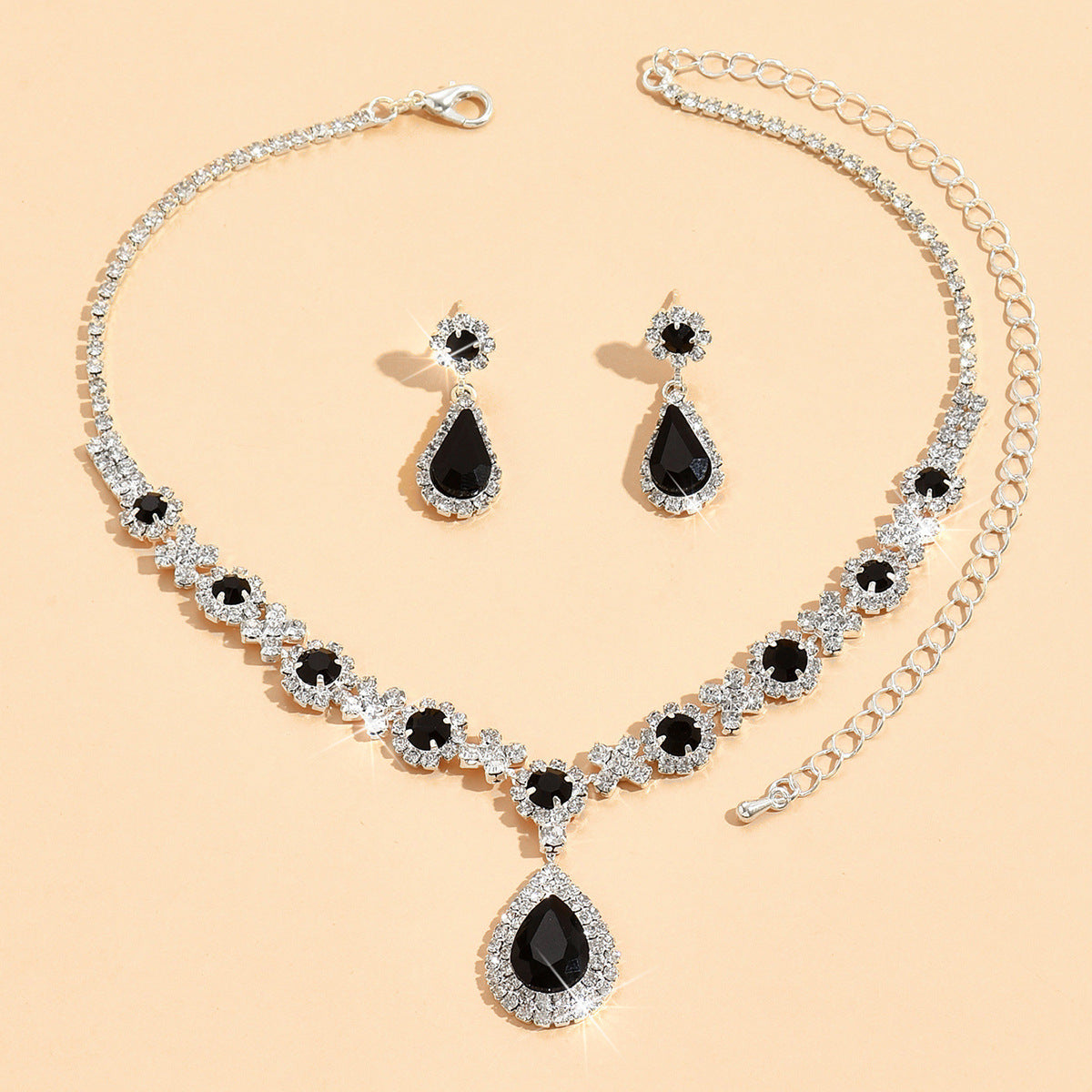 UNI-11346 - Emerald Black Diamond - Jewelry Set
