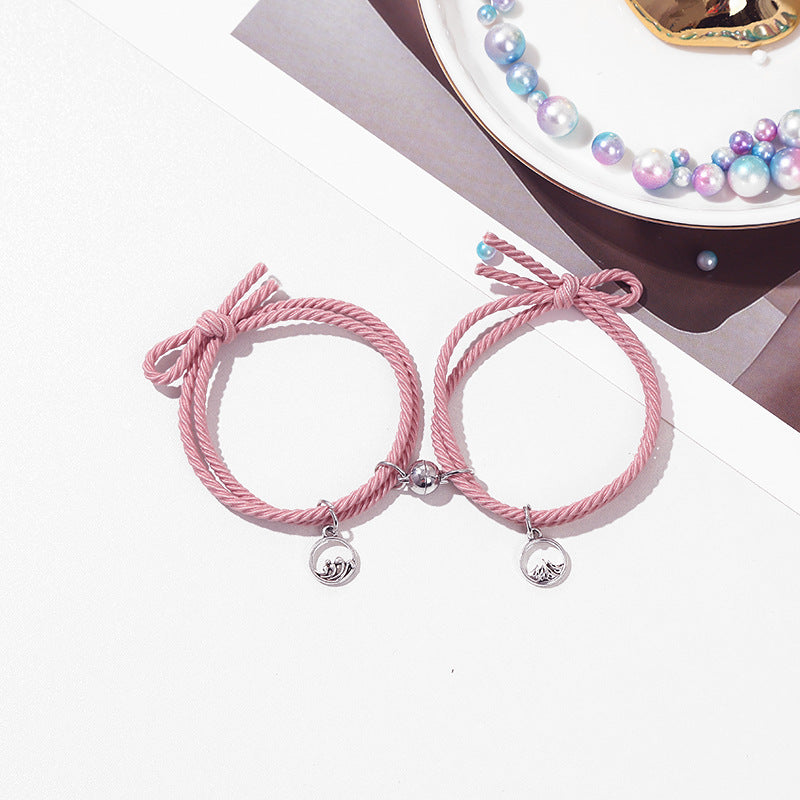 UNI-11795 - Tree Charm Magnetic Pink - Bracelet Set