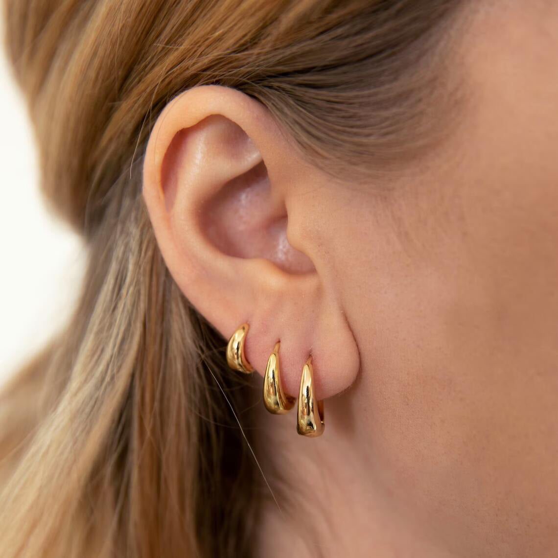 UNI- 11196 - Gold Hoops- Earring Set of 6