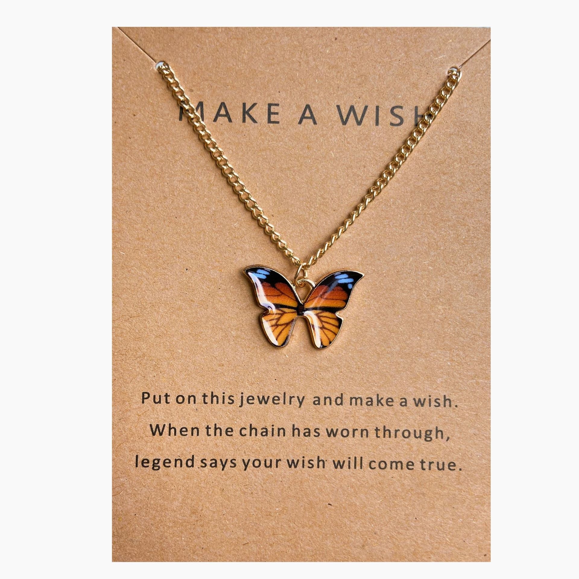 UNI-10635-3 - Yellow Butterfly Gold - Necklace