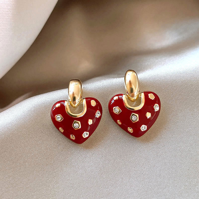 UNI-11255 - Glam Heart Gold  - Earring