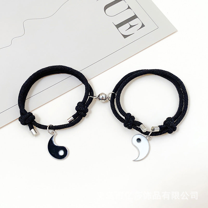 UNI-11800 - Black & White Yin & Yang - Bracelet Set