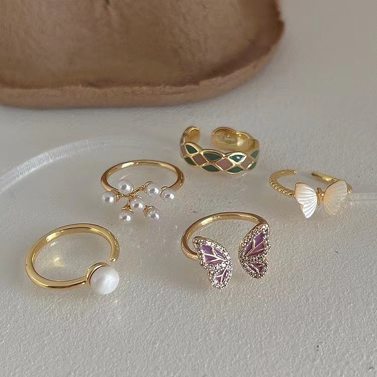 UNI-10960 - White Pearl Gold - Ring