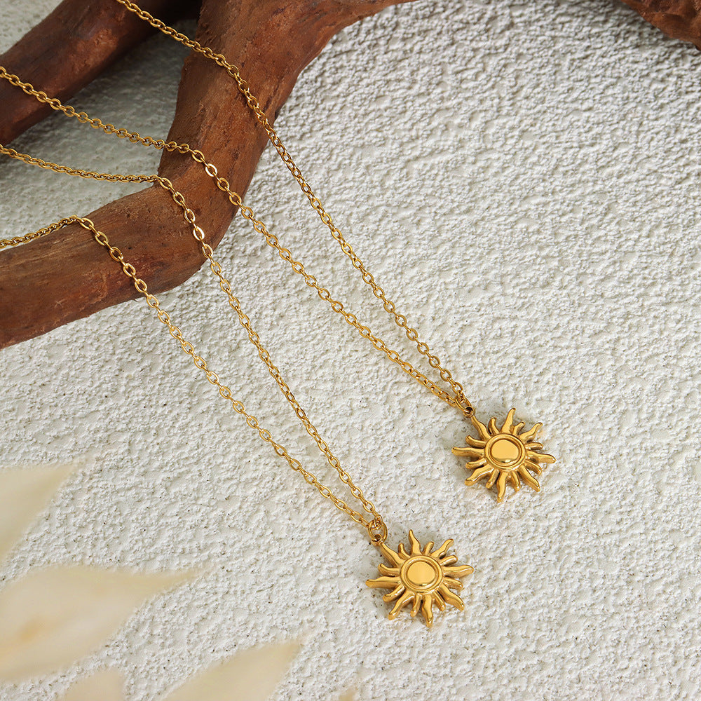 UNI-10924 -  Gold Sun - Necklace