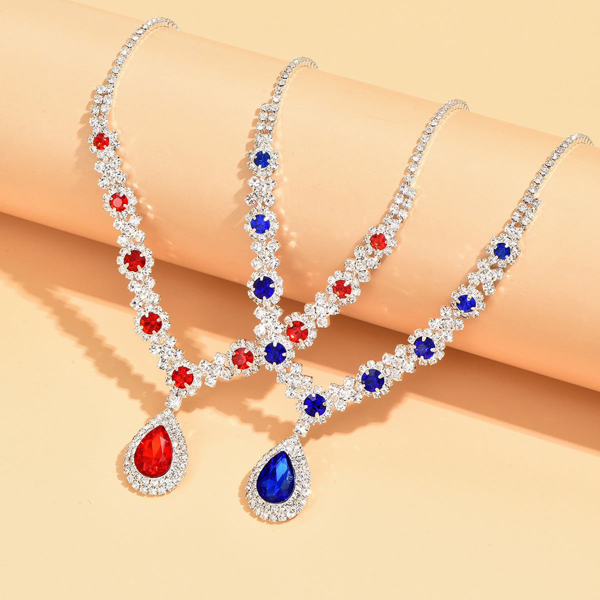 UNI-11345 - Emerald Red Diamond - Jewelry Set