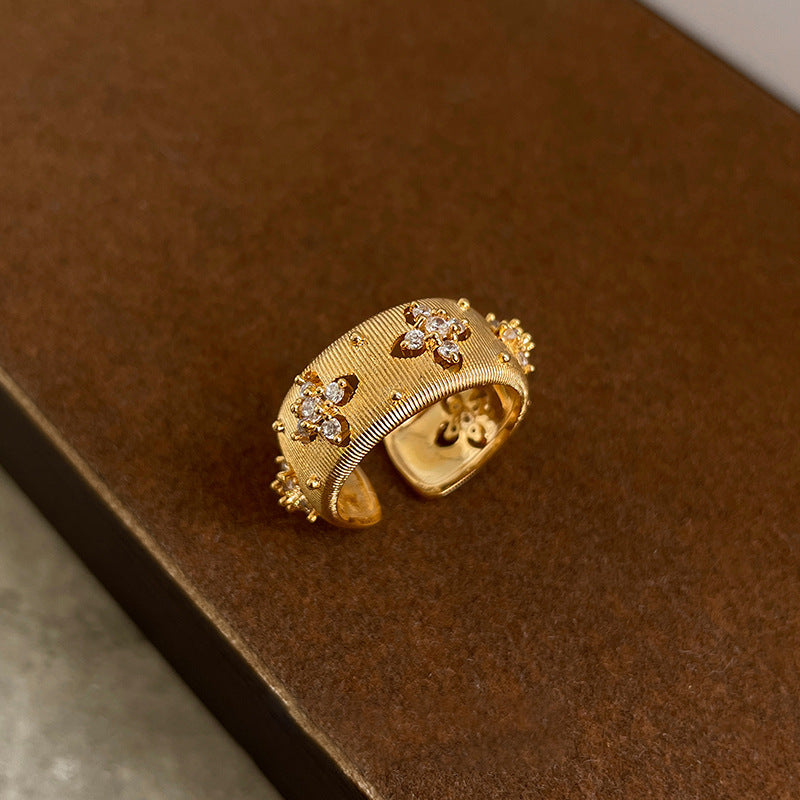 UNI-11828 - Luxury Gold Flower - Ring