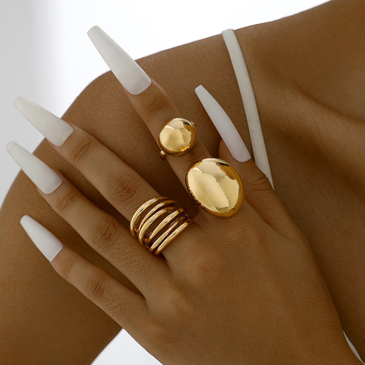 UNI-11118 - Luxury Gold - Ring Set Of 3 - Style 2