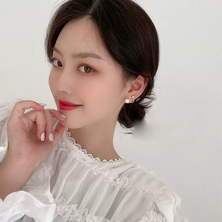 UNI-12237 - White Pearl Gold Foil - Earring