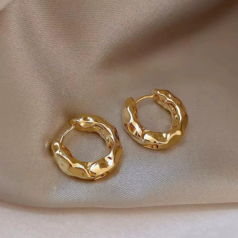 UNI- 11057-1 - Geometric Foiled Gold  - Earring