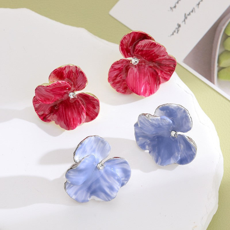 UNI-11271-72 - Marbled Flower - Earring