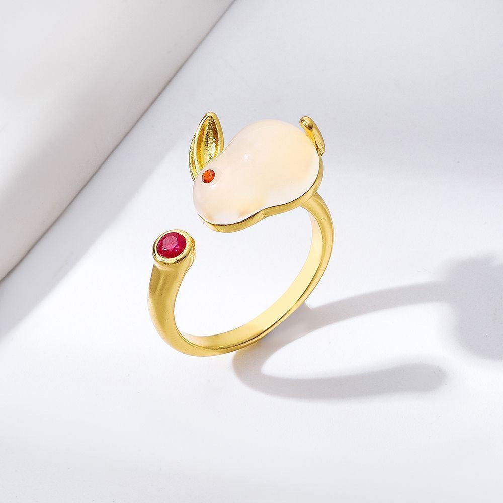UNI-11141 - Cute Rabbi Gold Ring