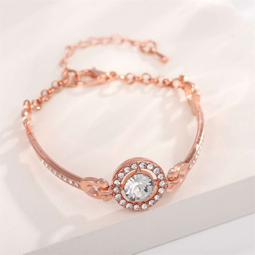 UNI-11300 - Rose Gold Round Diamond Bangle  - Bracelet