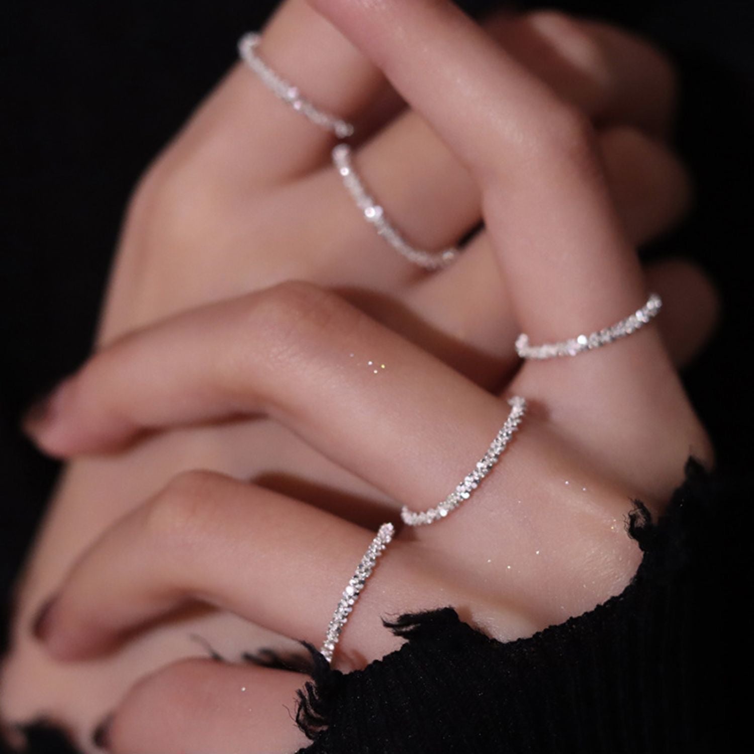 UNI-11145 - Sparkle Silver Chain Ring