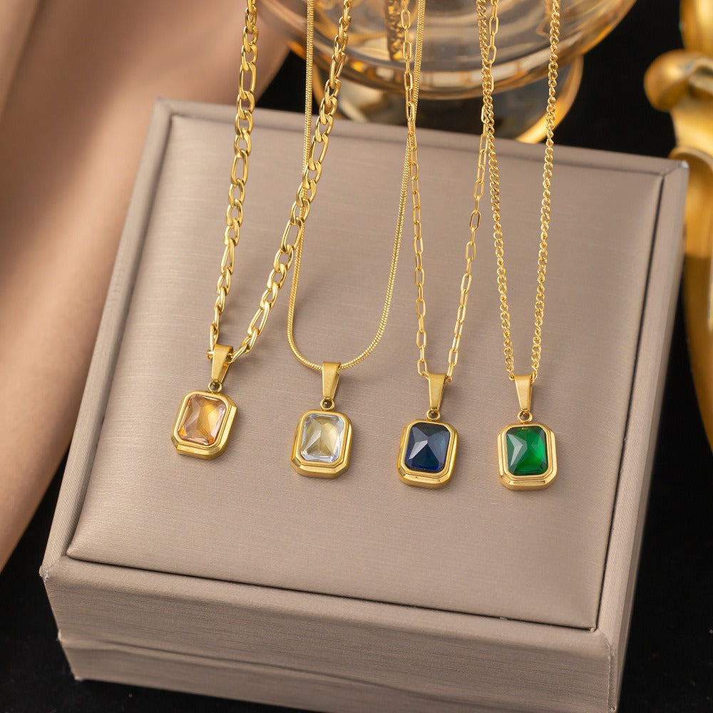 SS-11508 - Blue Diamond Square - Necklace