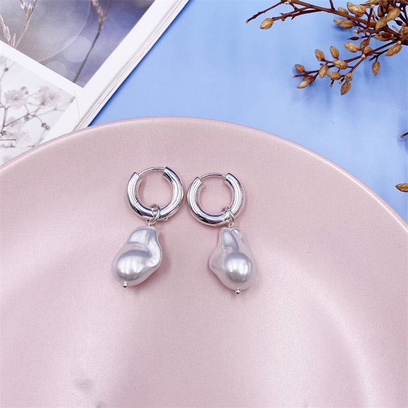 UNI-11336 - Fancy Pearl Silver - Earring