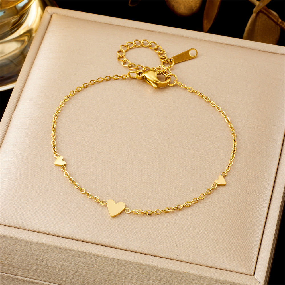 SS-12008 - Premium Foiled Gold Heart  - Bracelet