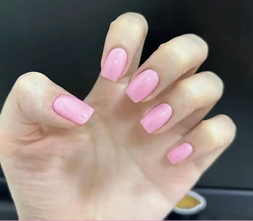 N-238 - Pink Girl Power - Press On Nail Set Of 24 - Free 24 Pcs Sticker Sheet Included