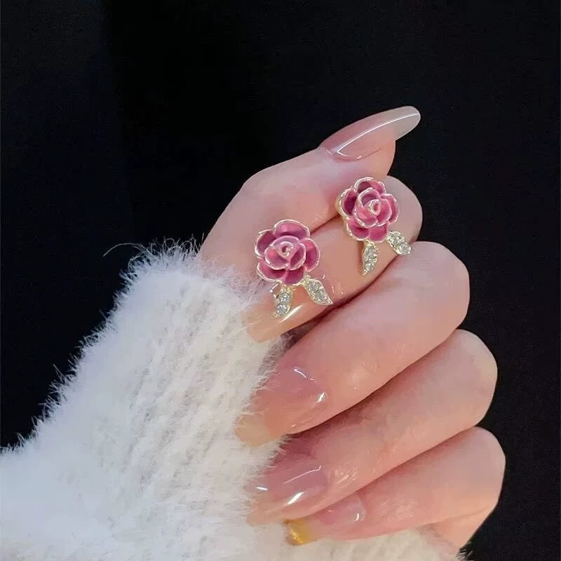 UNI-12236 - Rose Flower - Earring