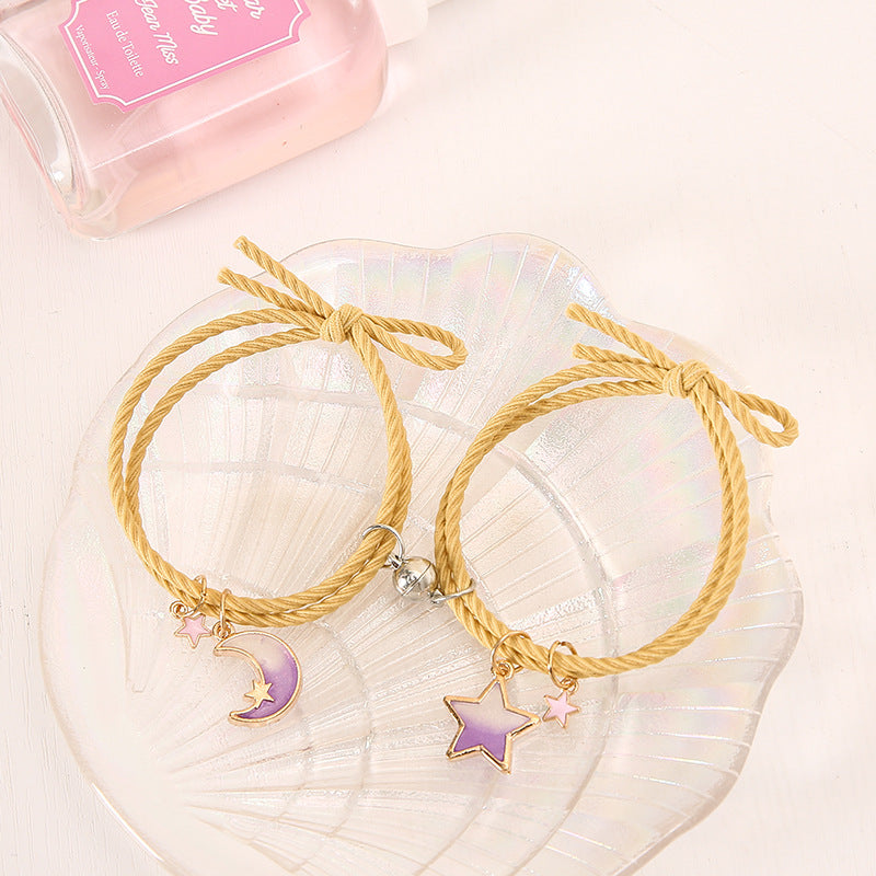 UNI-11746 - Moon & Star Yellow Magnetic - Bracelet Set