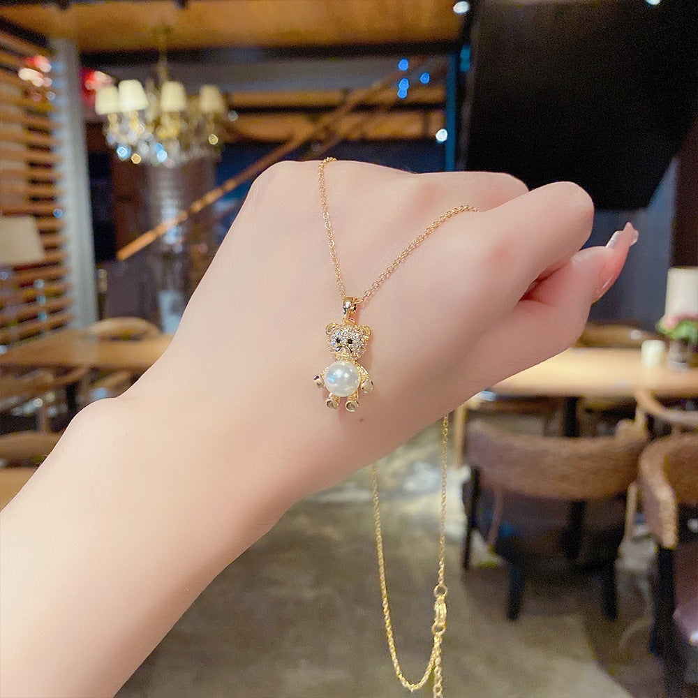SS-11850 - Pearly Bear Gold   - Necklace