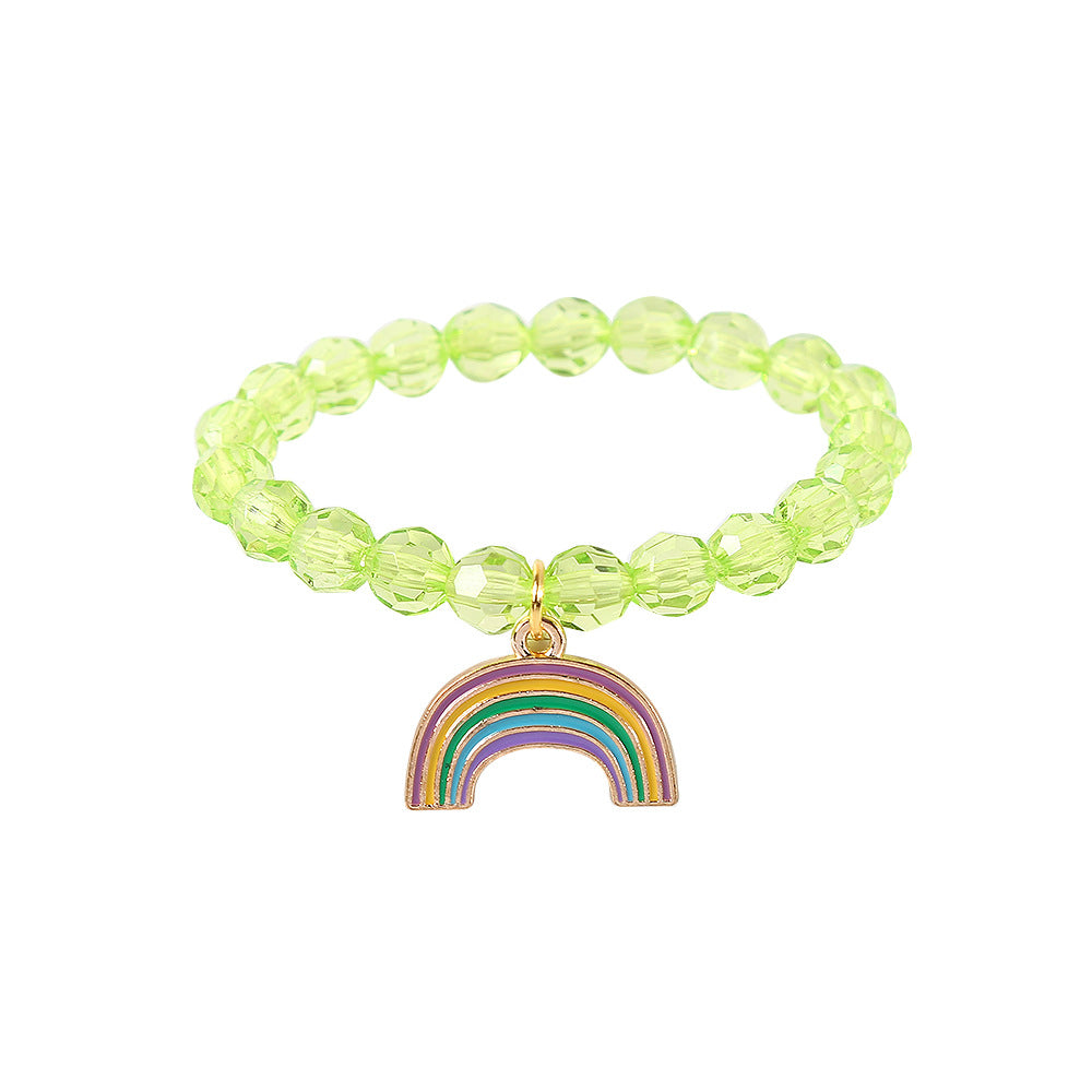 UNI-12447 -  Rainbow Green Beads - Bracelet