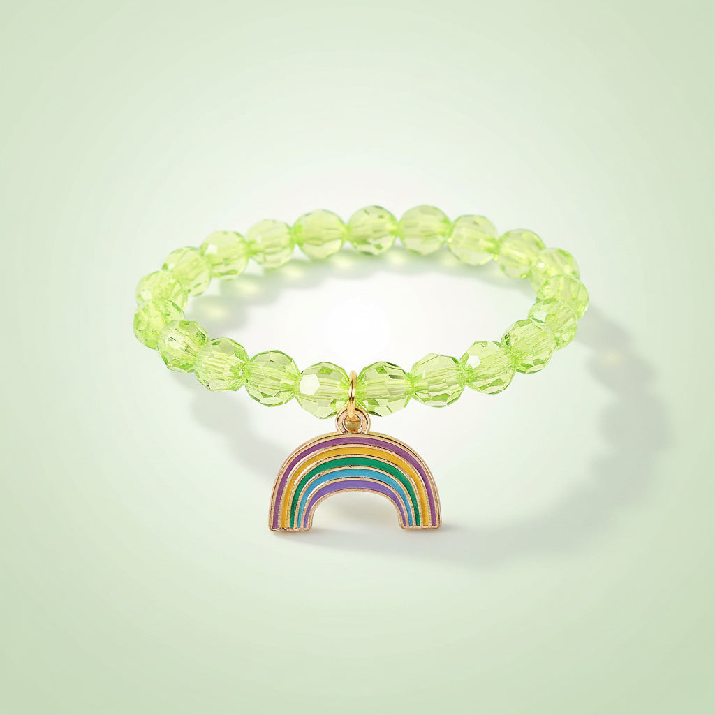UNI-12447 -  Rainbow Green Beads - Bracelet
