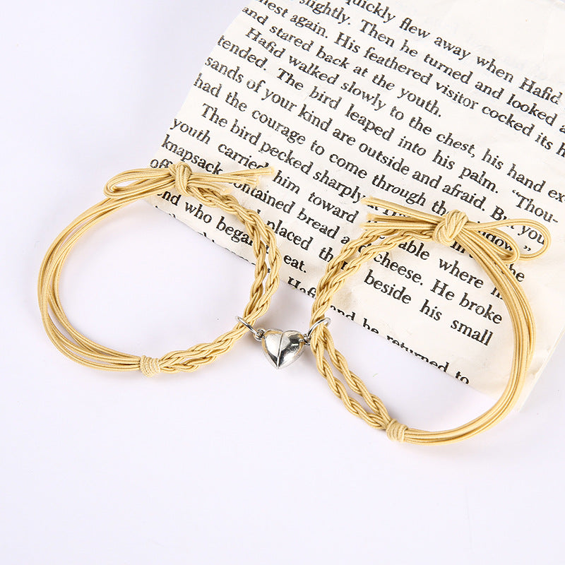 UNI-11751 - Yellow Magnetic Heart - Bracelet Set