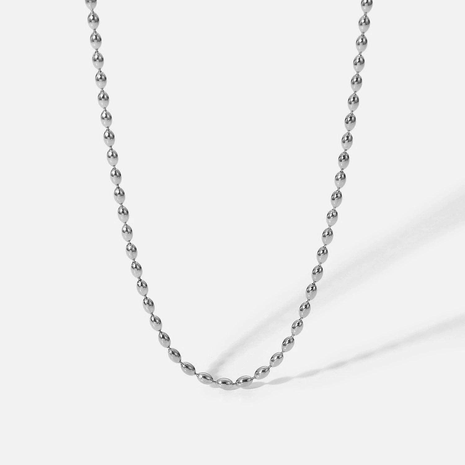 SS-11500 - Silver Foiled Beads - Necklace