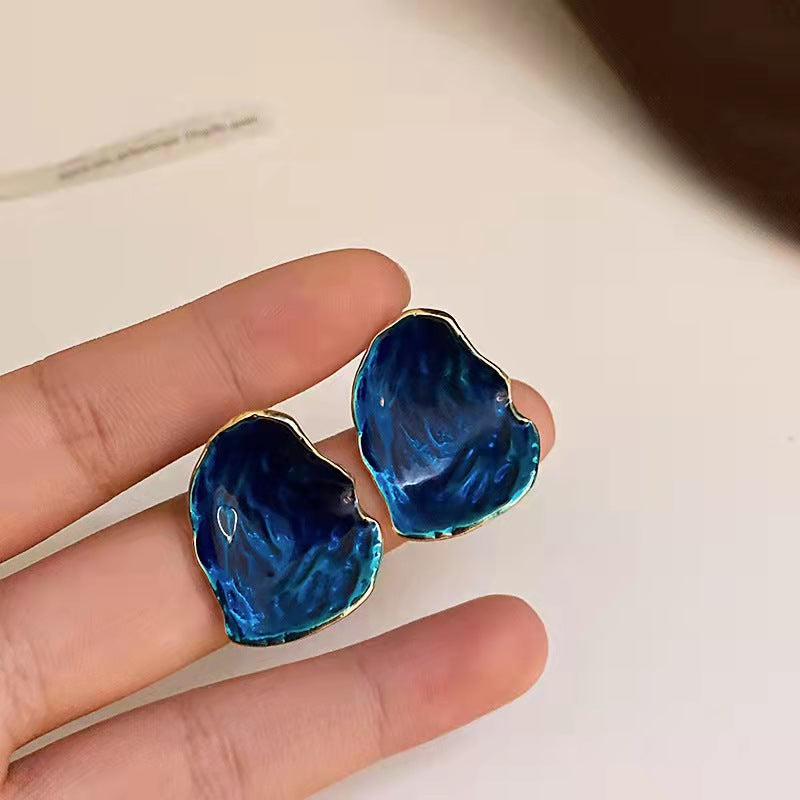 UNI-12104-1 - Amber Blue Gold - Earring