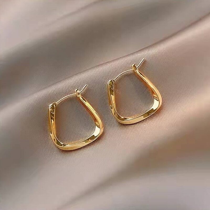 UNI-12261 - Geometric Square Silver - Earring