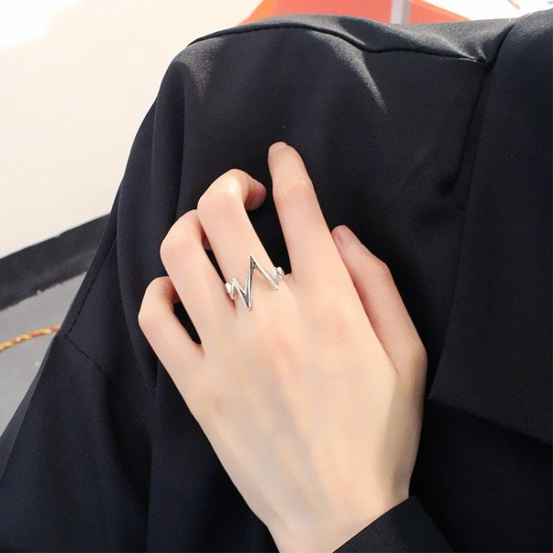 UNI-11149 - Heartbeat Pulse Silver - Ring