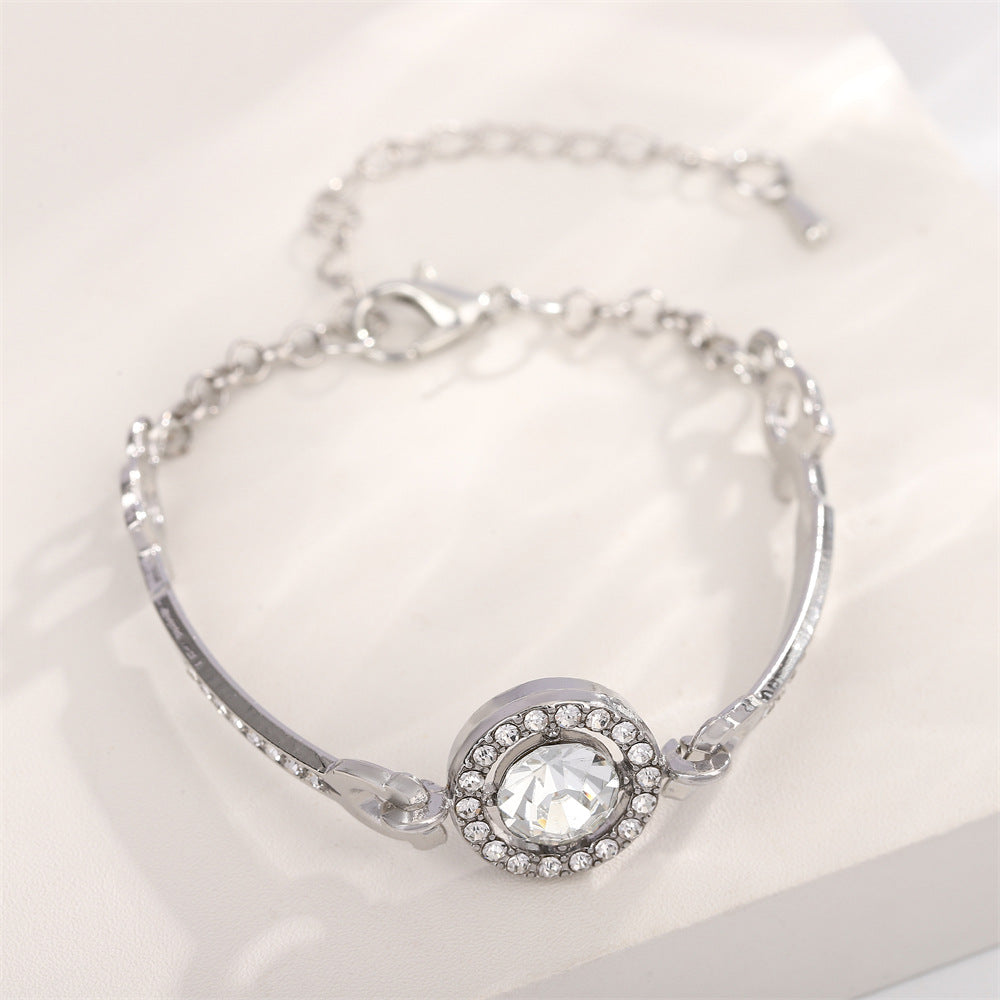 UNI-11301 - Silver Round Diamond Bangle  - Bracelet