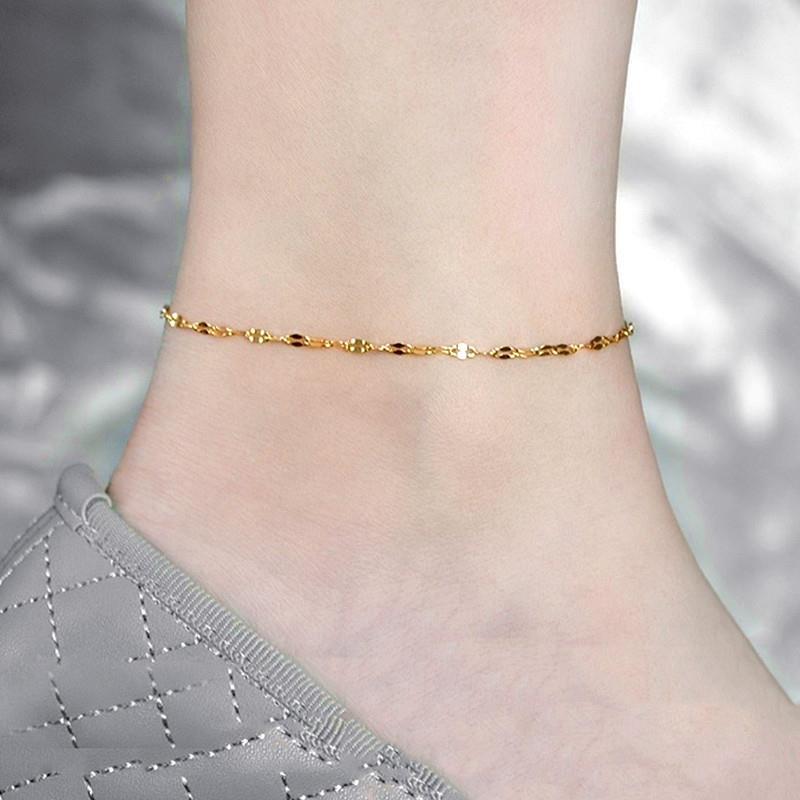 SS-11689 - Water Ripple Gold Chain - Anklet