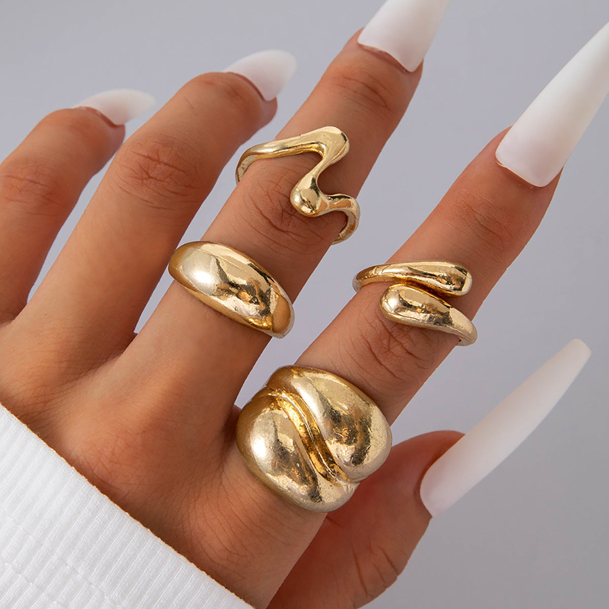 UNI-11116 - Luxury Gold - Ring Set Of 4 - Style 1