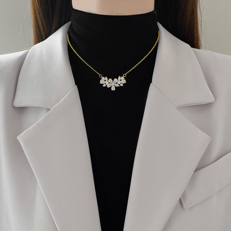 SS-12077 - Luxury Flower Gold - Necklace