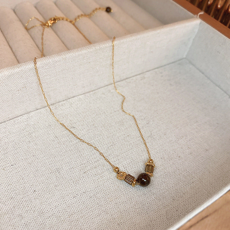 UNI-11842 - Natural Stone & Gold  - Necklace