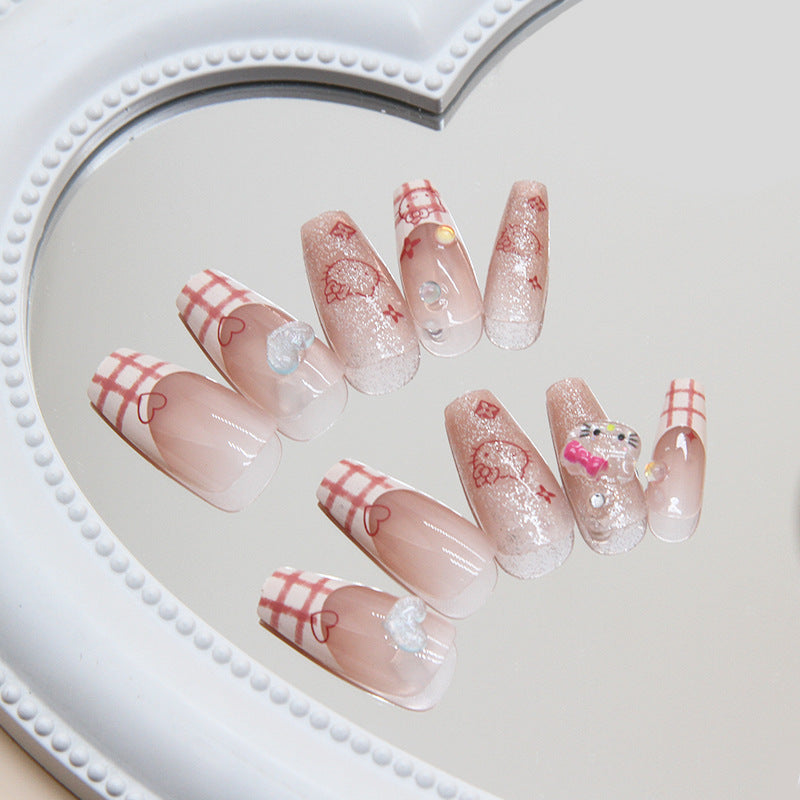 N-155 - Hello Kitty Pink - Press On Nail Set Of 24